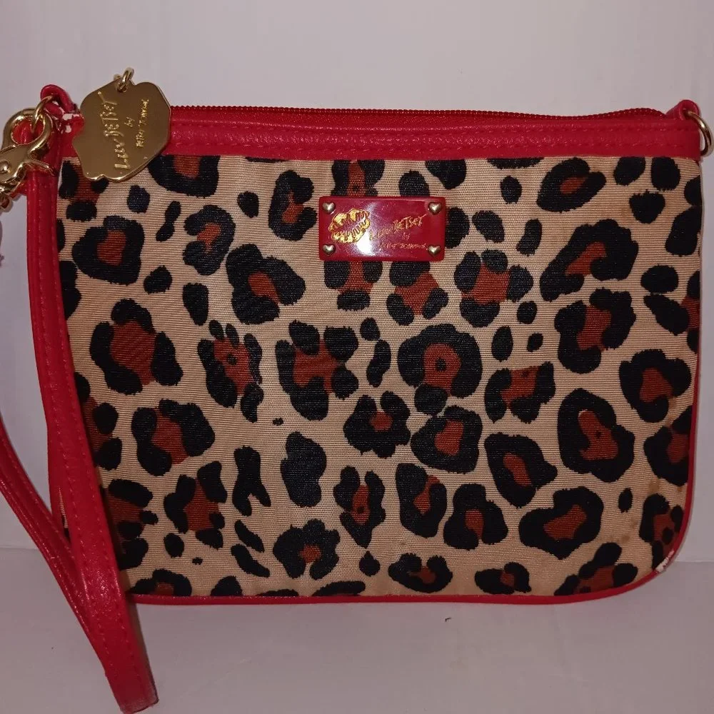 LUV BETSEY by BETSEY JOHNSON LEOPARD PRINT WRISTLET
